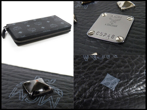 MCM エムシーエム スーパーコピー レザー ラウンドファスナー長財布 黒