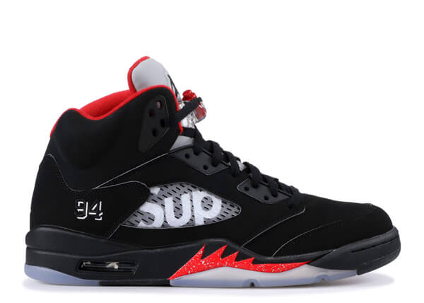 追跡有配送！シュプリーム x ナイキコラボ AIR JORDAN 5 RETRO Black 
