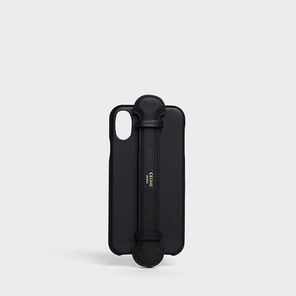 CELINE レザー iPhone X XSケースストラップ セリーヌ】のiPhoneケース