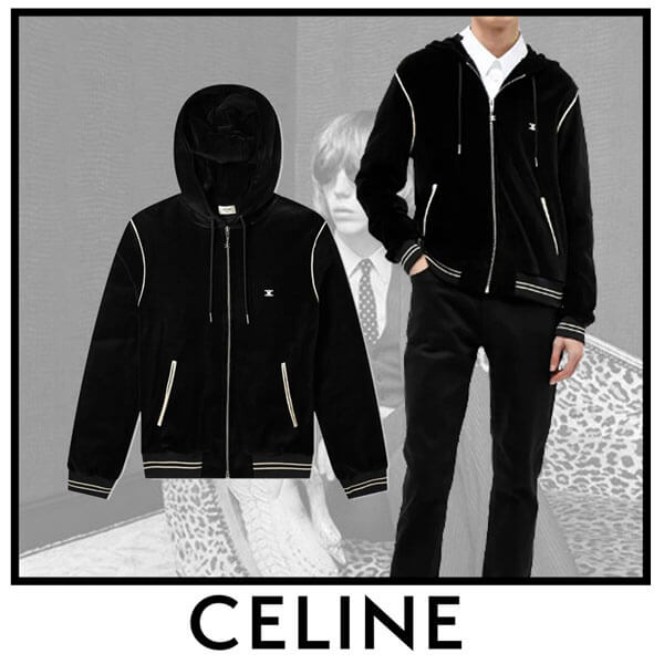 T*B様 celine セリーヌ ベロアジャージ 20ss セリーヌ】セリーヌ 20SS新作 刺繍入 スウェット ベロア ジャージー