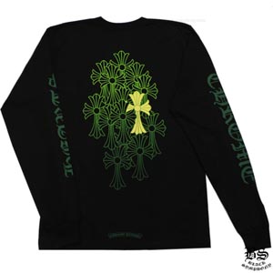 人気新作 クロムハーツ ロングTシャツ 偽物 グリーンセメタリークロス