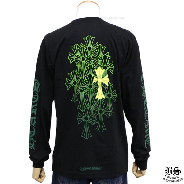 人気新作 クロムハーツ ロングTシャツ 偽物 グリーンセメタリークロス 