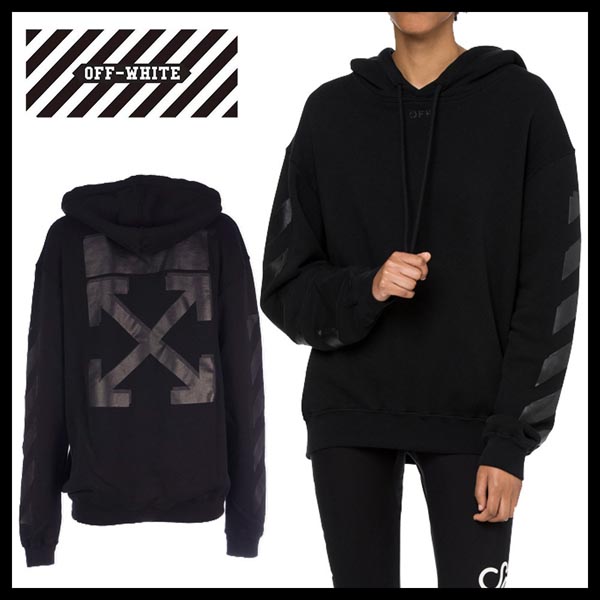 【極美品/XL!!】オフホワイト パーカー テープクロスアロー　黒　ジップアップ 極美品⁄XL!!オフホワイト パーカー テープクロスアロー 黒 オフ