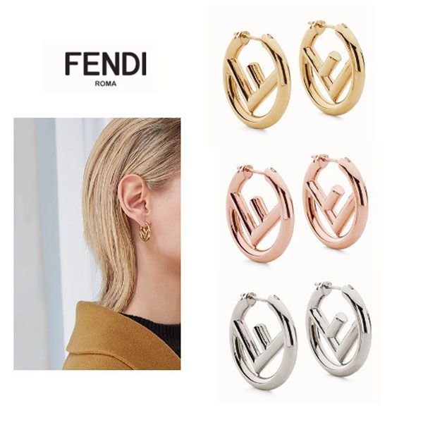 フェンディ☆新作☆「F is フェンディ」ロゴフープピアス8AG745B08F0