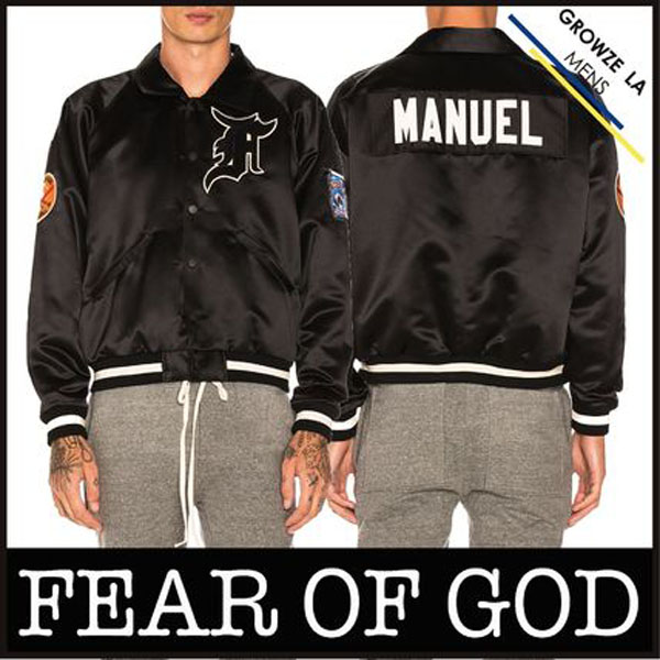 シ*ウ様 【最終】FEAR OF GODサテンベースボール　MANUEL Мサイ ☆【FEAR OF GOD】サテン Satin Manuel Baseball コーチes Jacket