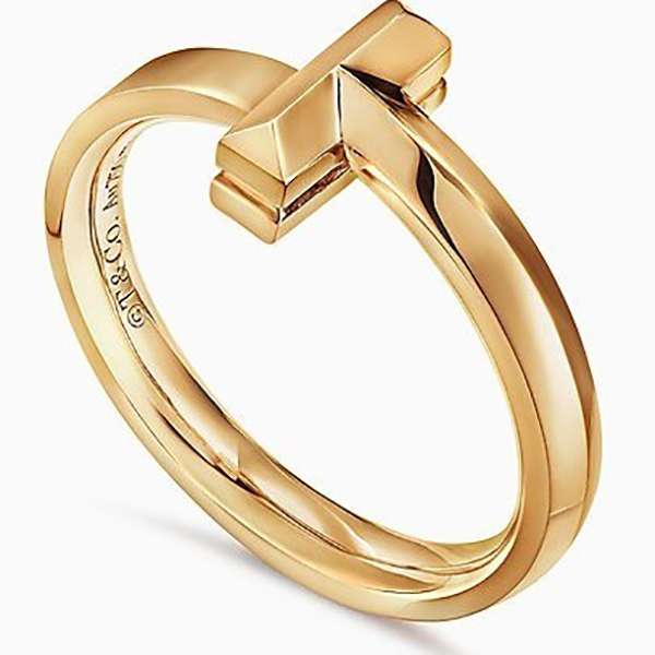 ティファニー T T1 ナロー リング 18金ゴールド 偽物 幅 2.5MM