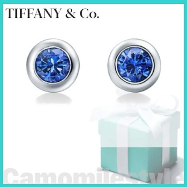 Tiffany】エルサペレッティ サファイヤ プラチナ ピアス-スーパー 