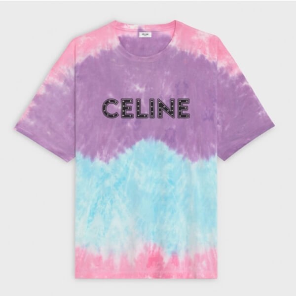 CELINE セリーヌスタッズロゴプリントルーズTシャツタイダイ CELINE セリーヌスタッズロゴプリントルーズTシャツタイダイ