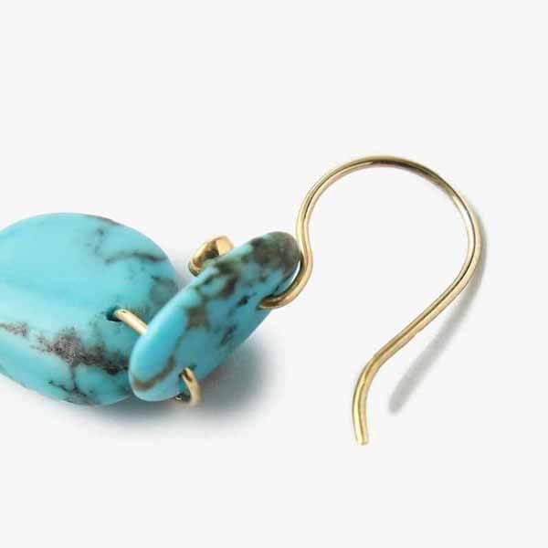 ロンハーマン/MIZUKI】14kt Earrings Double Turquoise&Diamond