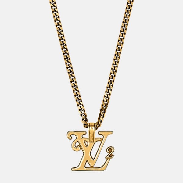 ルイヴィトン × NIGO ヒューマンメイド偽物 LV ゴールドネックレス