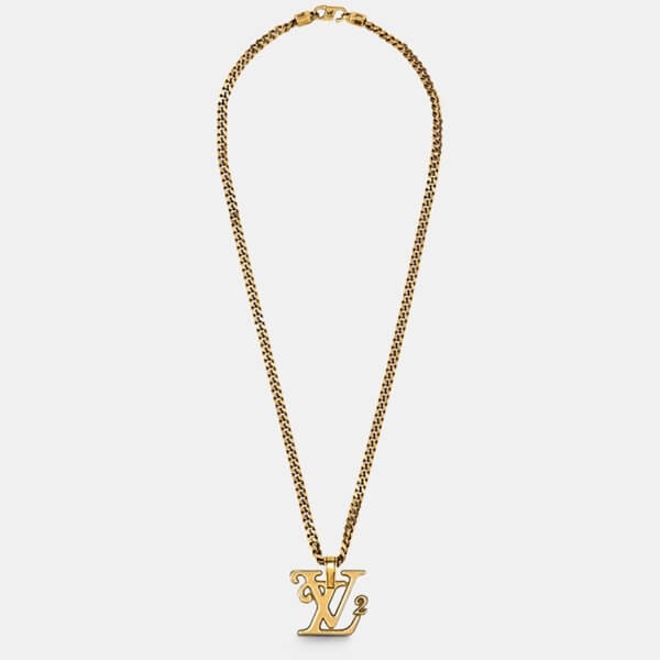 ルイヴィトン × NIGO ヒューマンメイド偽物 LV ゴールドネックレス