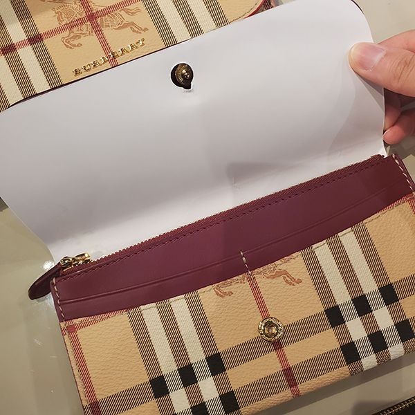 【極美品】BURBERRY バーバリー 長財布 二つ折り ワンポイントロゴ バーバリー 長財布 偽物☆Harris Wallet ロゴ ハウスチェック 二つ折り