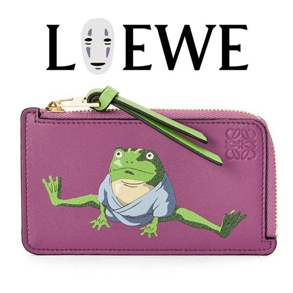 LOEWE 千と千尋の神隠し　ジブリ　コラボ青蛙　折り財布 ロエベ 千と千尋の神隠し コラボ N級品スーパーコピー専門店｜カオナシ