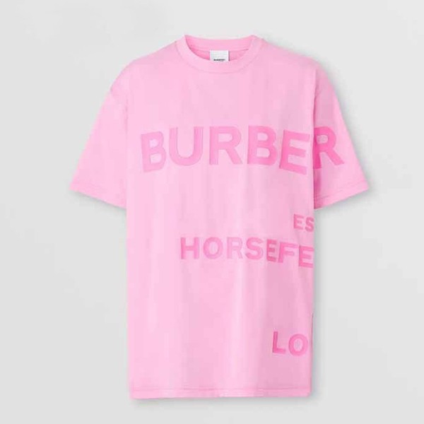 美品 バーバリー Tシャツ ホースフェリー ピンク XXS M相当 ストレッチ バーバリー ホースフェリー オーバーサイズ Tシャツ 偽物 7色 80546521