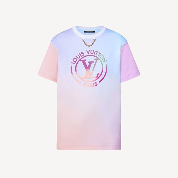 新作】​ルイヴィトン グラディエントLVサークルTシャツ パロディ