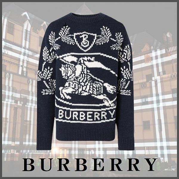 22SS BURBERRY バーバリー ロゴインターシャ ニット セーター