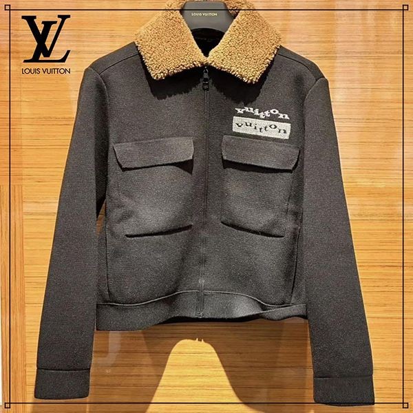 LOUIS ジャケット VUITTON(ルイヴィトン) シアリング ニットブルゾン