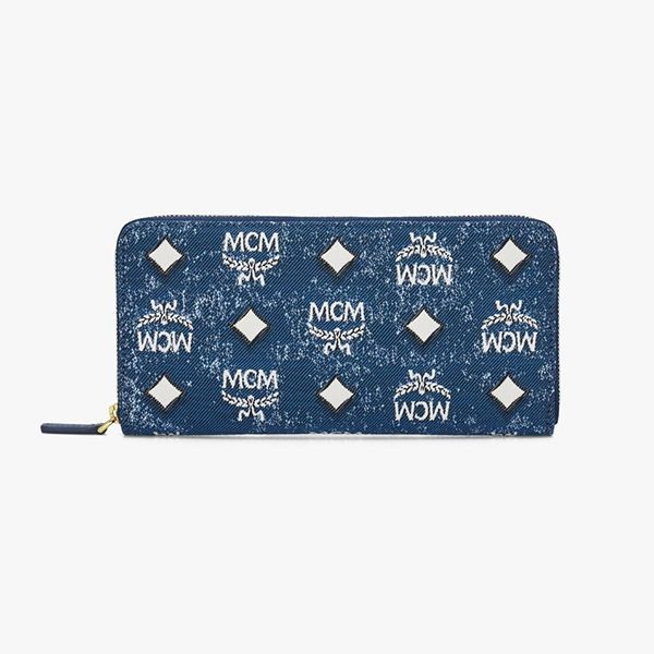 MCM 偽物 ジップアラウンドウォレット ヴィンテージ デニムジャカード 