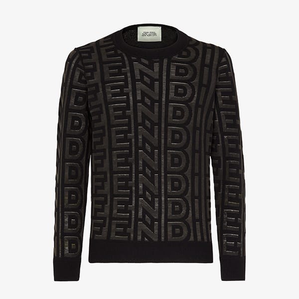 【極美品】 フェンディ × マークジェイコブス 総柄 クルーネック ニット マークジェイコブス偽物 Fendi×Marc Jacobs ウール ナイロンセーター 2