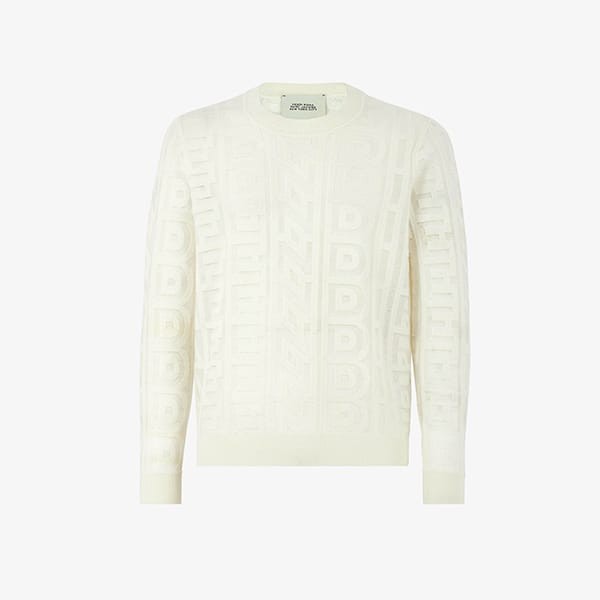 【極美品】 フェンディ × マークジェイコブス 総柄 クルーネック ニット マークジェイコブス偽物 Fendi×Marc Jacobs ウール ナイロンセーター 2