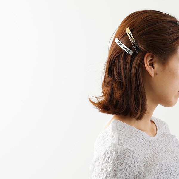 ミュウミュウ バレッタ コピー ロゴ ヘアアクセサリー 5IF123 2DTU