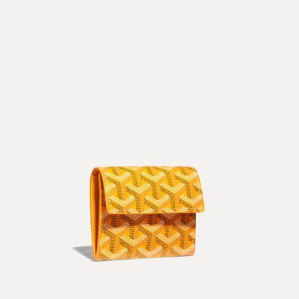 【超極美品】GOYARD マリニー　二つ折り財布　白×イエロー ゴヤール コピー マリニー ウォレット MARIGNPMLTY09CL09P-スーパー