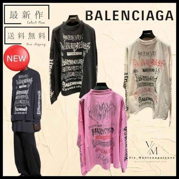 新作 バレンシアガ ロンtシャツ 偽物 DIY メタル オーバーサイズ