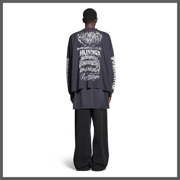 新作 バレンシアガ ロンtシャツ 偽物 DIY メタル オーバーサイズ