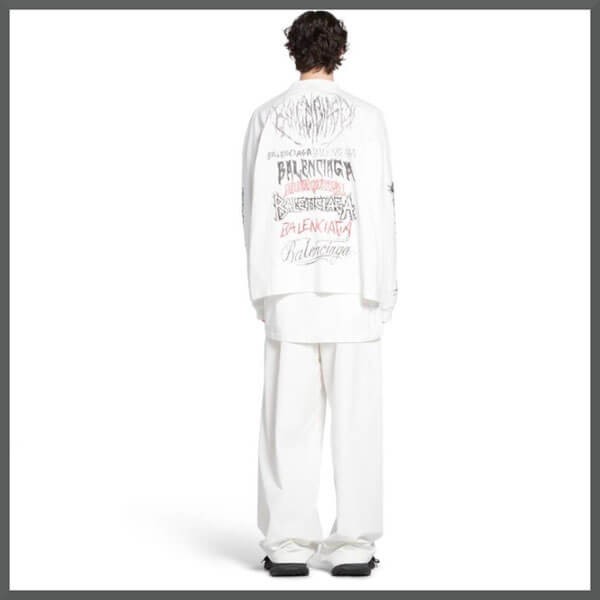 新作 バレンシアガ ロンtシャツ 偽物 DIY メタル オーバーサイズ