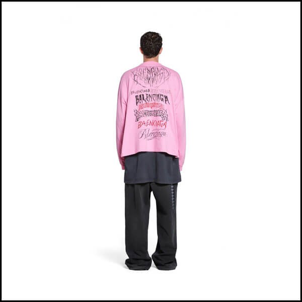 新作 バレンシアガ ロンtシャツ 偽物 DIY メタル オーバーサイズ