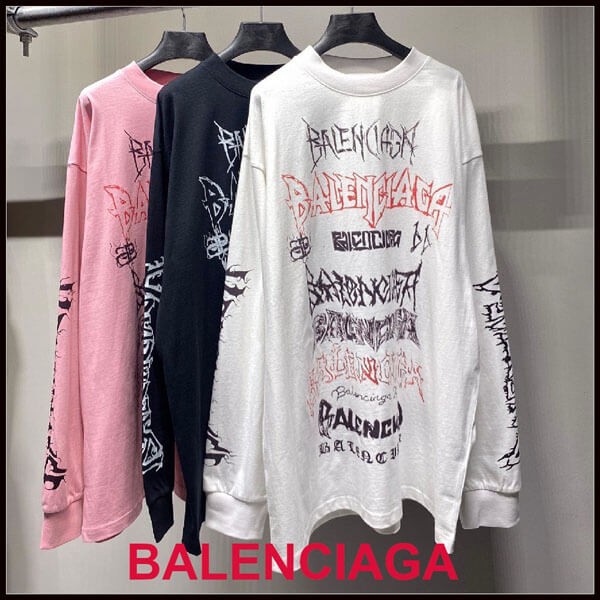 新作 バレンシアガ ロンtシャツ 偽物 DIY メタル オーバーサイズ