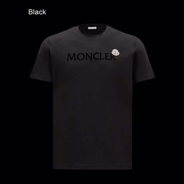 モンクレール Tシャツ 激安ロゴ入り コットンジャージ クルーネック
