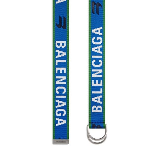 【美品】BALENCIAGA Ｄリング ロゴ ベルト 青/緑 バレンシアガ カーキ Dリングベルト スーパーコピー 7色 blsj9992