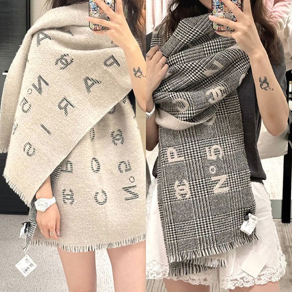 24B◇寒い日もお洒落に♪】CHANEL CCロゴ ストール マフラー-スーパー