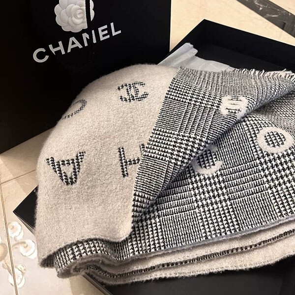 24B◇寒い日もお洒落に♪】CHANEL CCロゴ ストール マフラー-スーパー