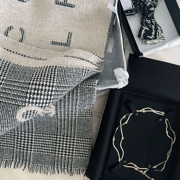 24B◇寒い日もお洒落に♪】CHANEL CCロゴ ストール マフラー-スーパー