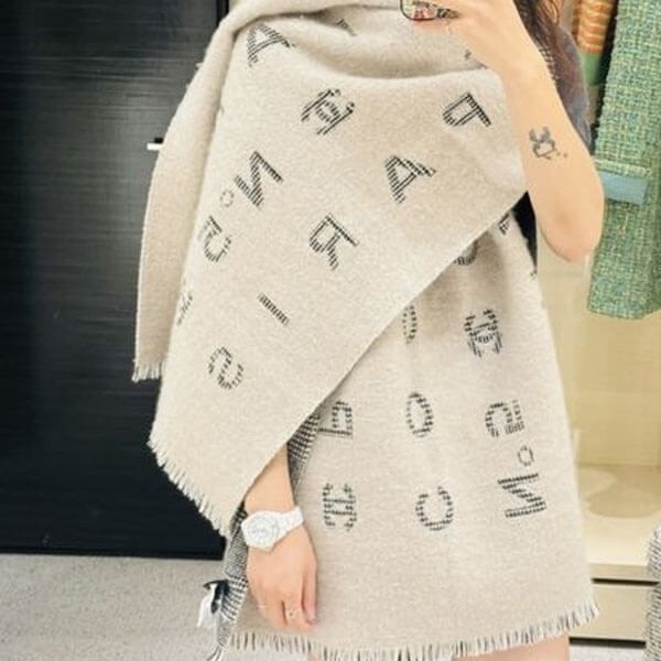 24B◇寒い日もお洒落に♪】CHANEL CCロゴ ストール マフラー-スーパー