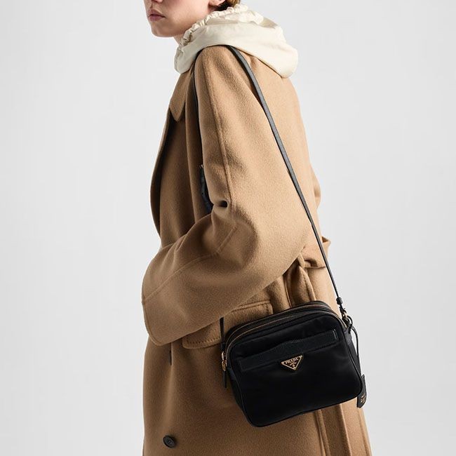 プラダ Re-Nylon x サフィアーノレザー 偽物 ミニショルダー