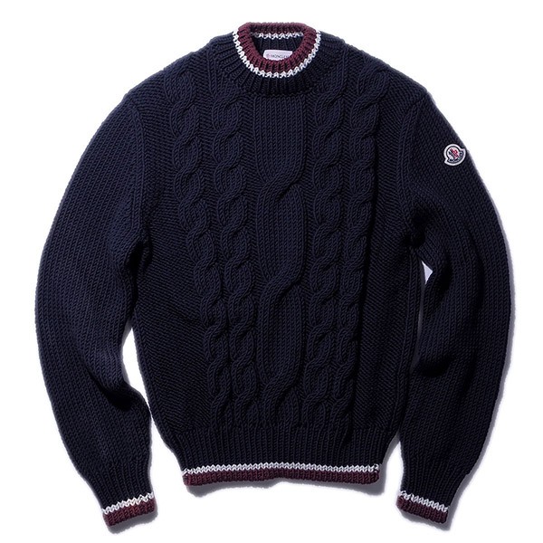極美品】MONCLER スプリング クルーネックセーター ネイビー XL 春夏