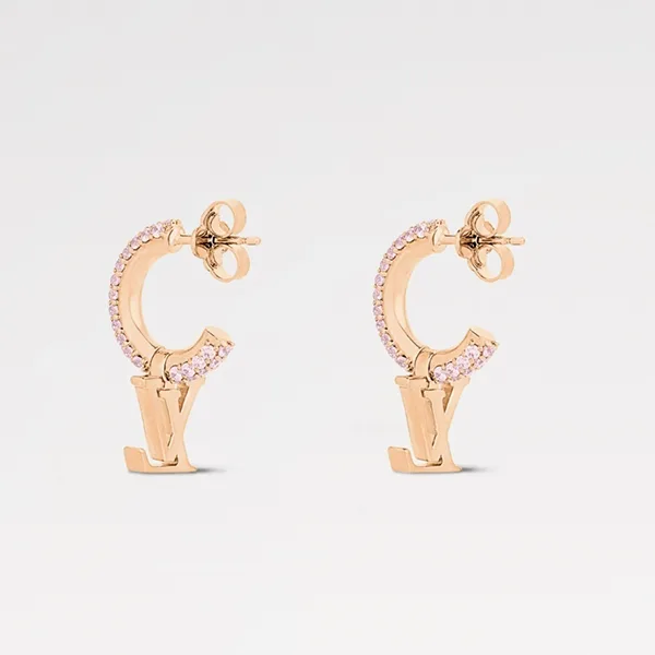 クリスタル輝く《ルイヴィトン》 ピアス コピー フープ LV アイ