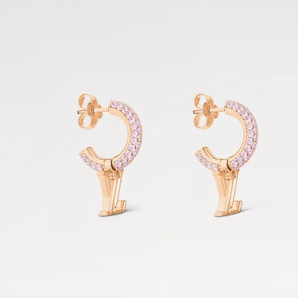 クリスタル輝く《ルイヴィトン》 ピアス コピー フープ LV アイ