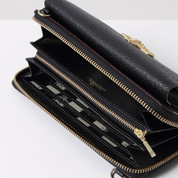 使い勝手抜群♡ヴィヴィアン 財布 偽物 EXECUTIVE ショルダー付長財布