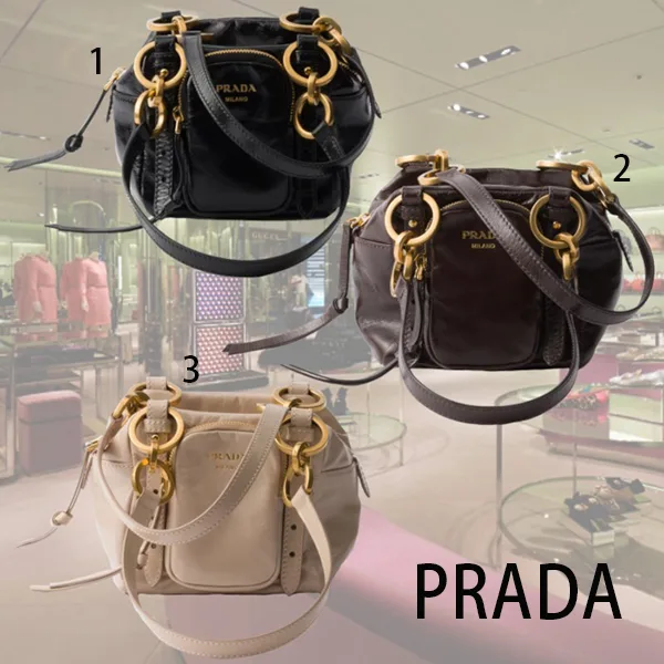 速達発送プラダ 並行輸入品 Dangle レザー トップハンドル ミニバッグ