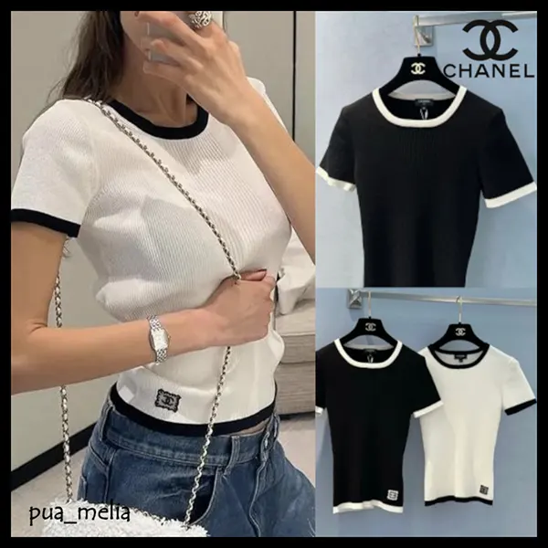 稀少☆シャネル トップス Tシャツ CCロゴ P79495 K11480 NAEEL 