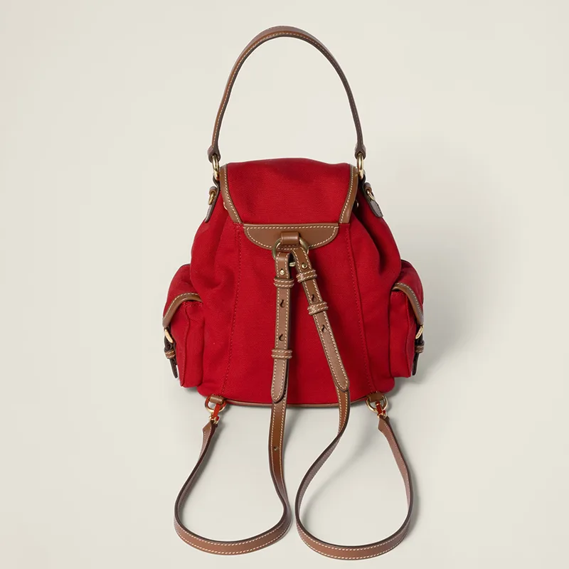 ミュウミュウ 並行輸入品 キャンバスxレザー バックパック 4色 miu0609