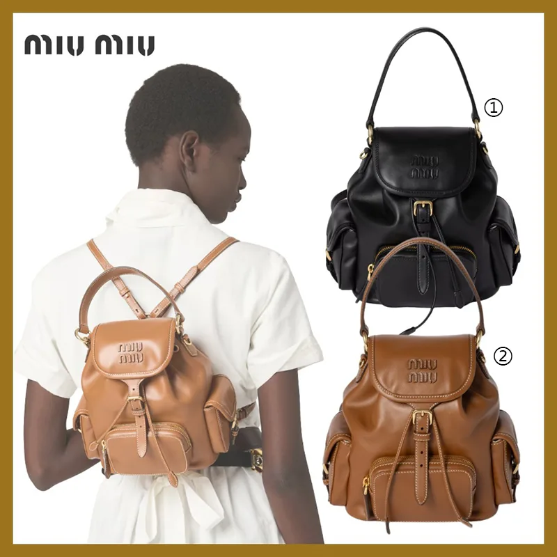 ミュウミュウ レザー バックパック コピー商品 2色 miu0610-スーパー