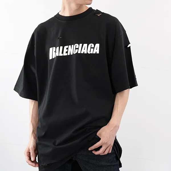 バレンシアガ ルーズフィット コピー DESTROYED Tシャツ 651795