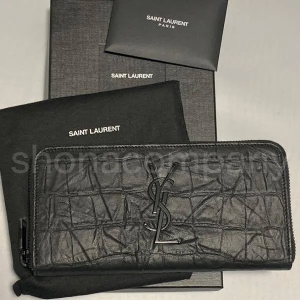 サンローラン クロコ 長財布 SAINT LAURENT 長財布 クロコ型押し 公式通販