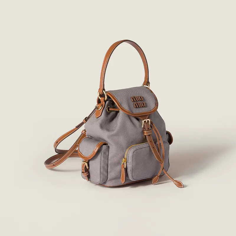 ミュウミュウ 並行輸入品 キャンバスxレザー バックパック 4色 miu0609 