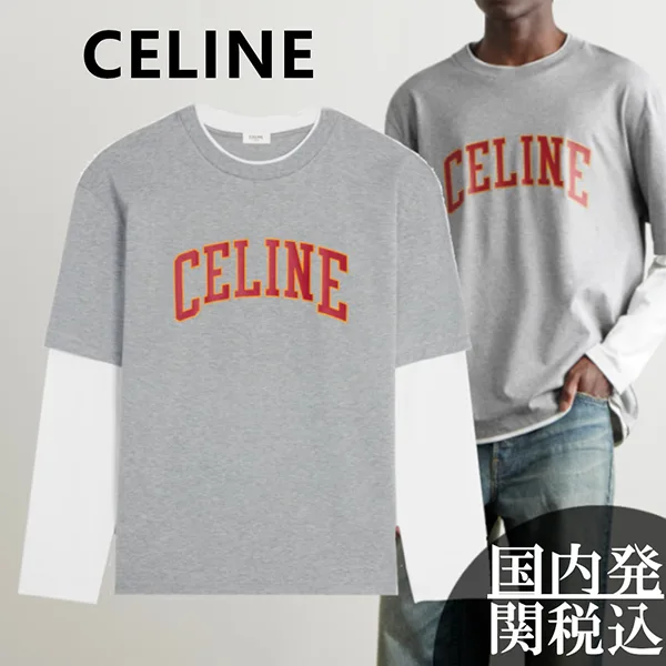 早い者勝ち CELINE ロゴTシャツ グレー 【公式通販】